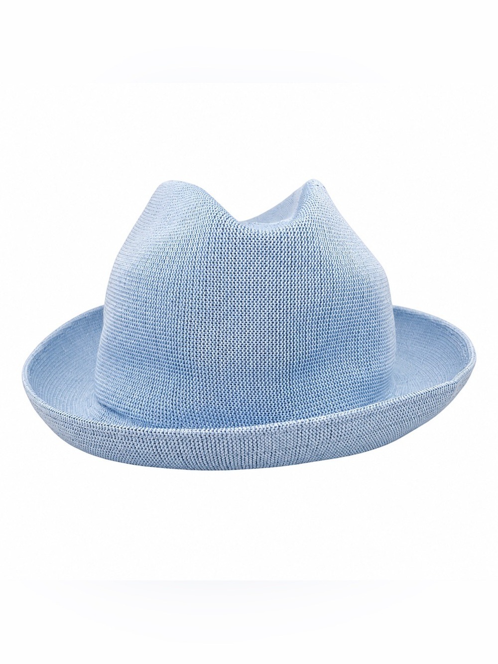 Kangol Tropic Player Fedora Hat Size Large Light Blue Polyester Blend